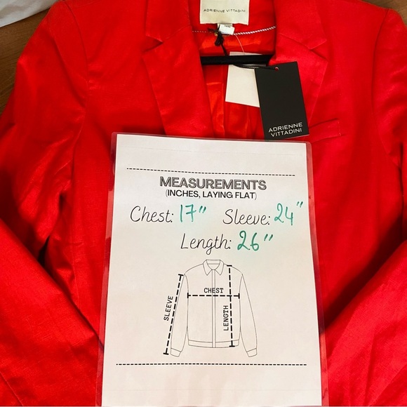 Adrienne Vittadini Women's Orange/Red Linen Blazer - Size USM - Picture 16 of 16